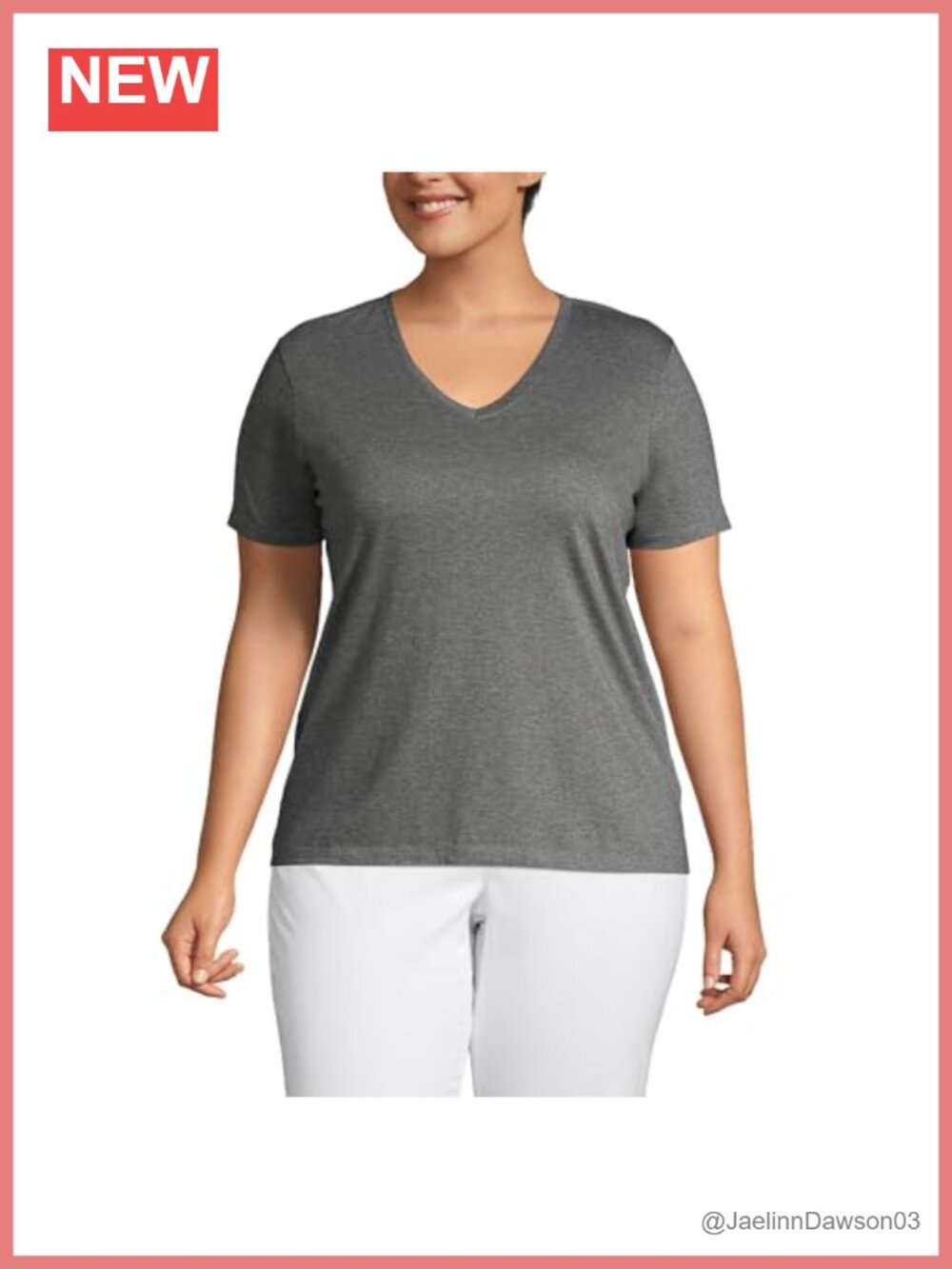 Lands' End Supima Cotton V-Neck Long Sleeve T-Shirt